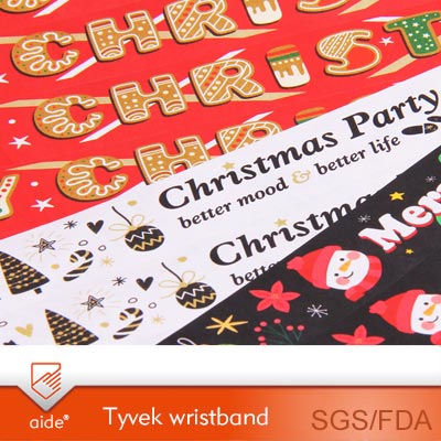 Printable Merry Christmas Tyvek Wristbands