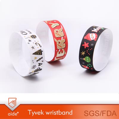 Printable Merry Christmas Tyvek Wristbands